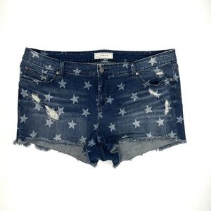 Torrid STAR Print Jean Denim Shorts size 22